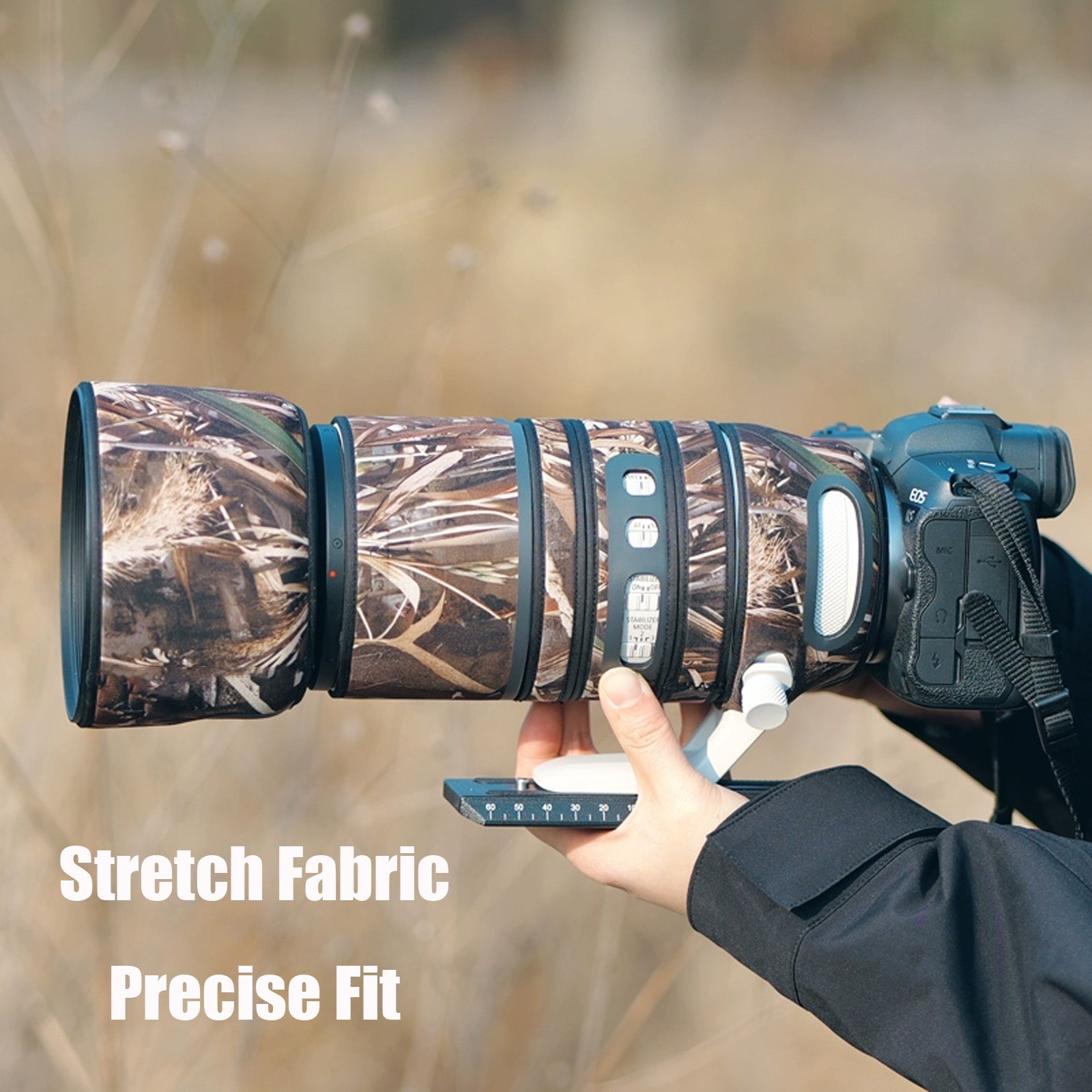 Lens Cover for Canon RF 100-500mm F/4.5-7.1 L IS USM Camouflage Camera Lens Protection Sleeve Waterproof Rain Cover