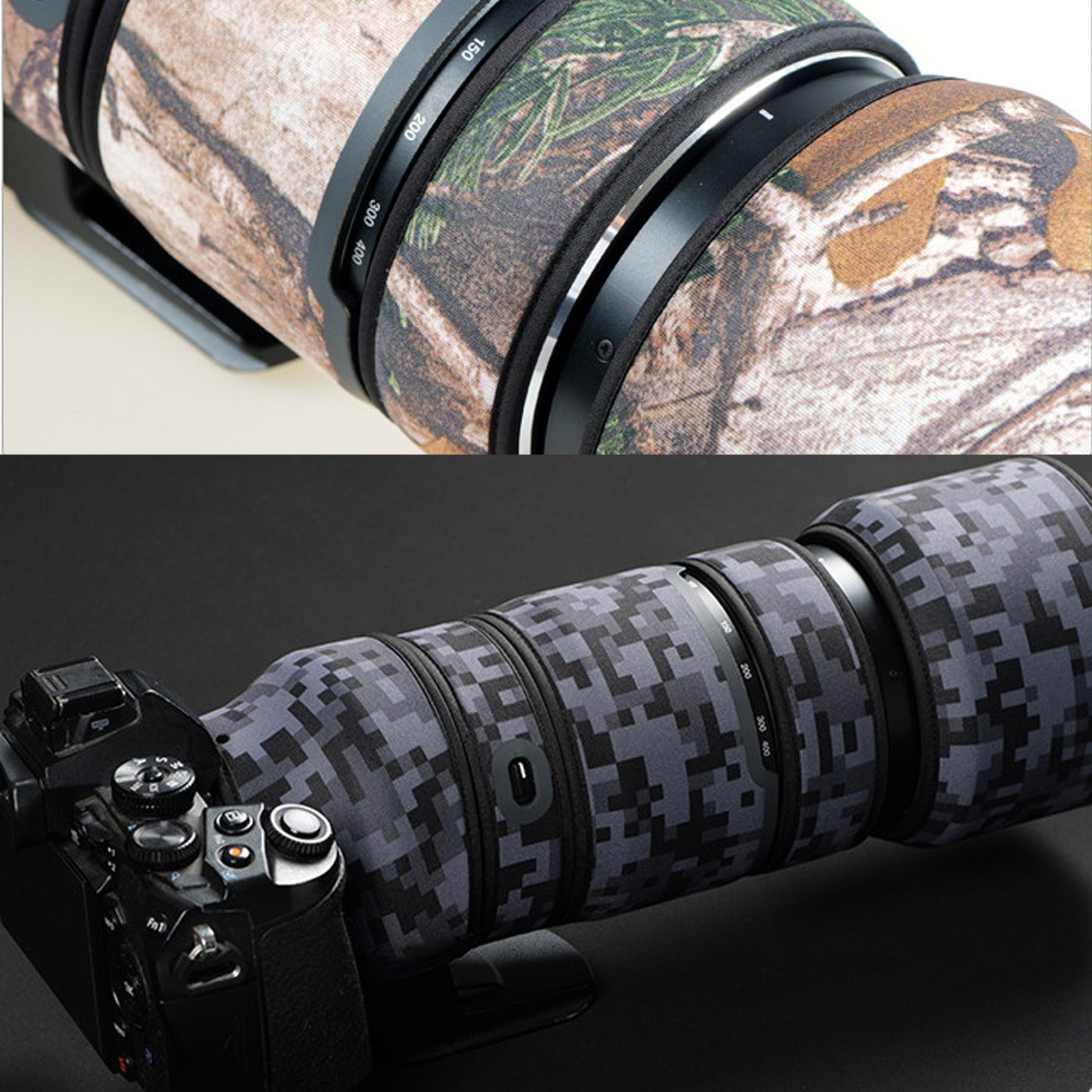 Lens Cover for Olympus 100-400mm F/5.0-6.3 IS ED MSC Camouflage Camera Lens Protection Sleeve Waterproof Rain Cover