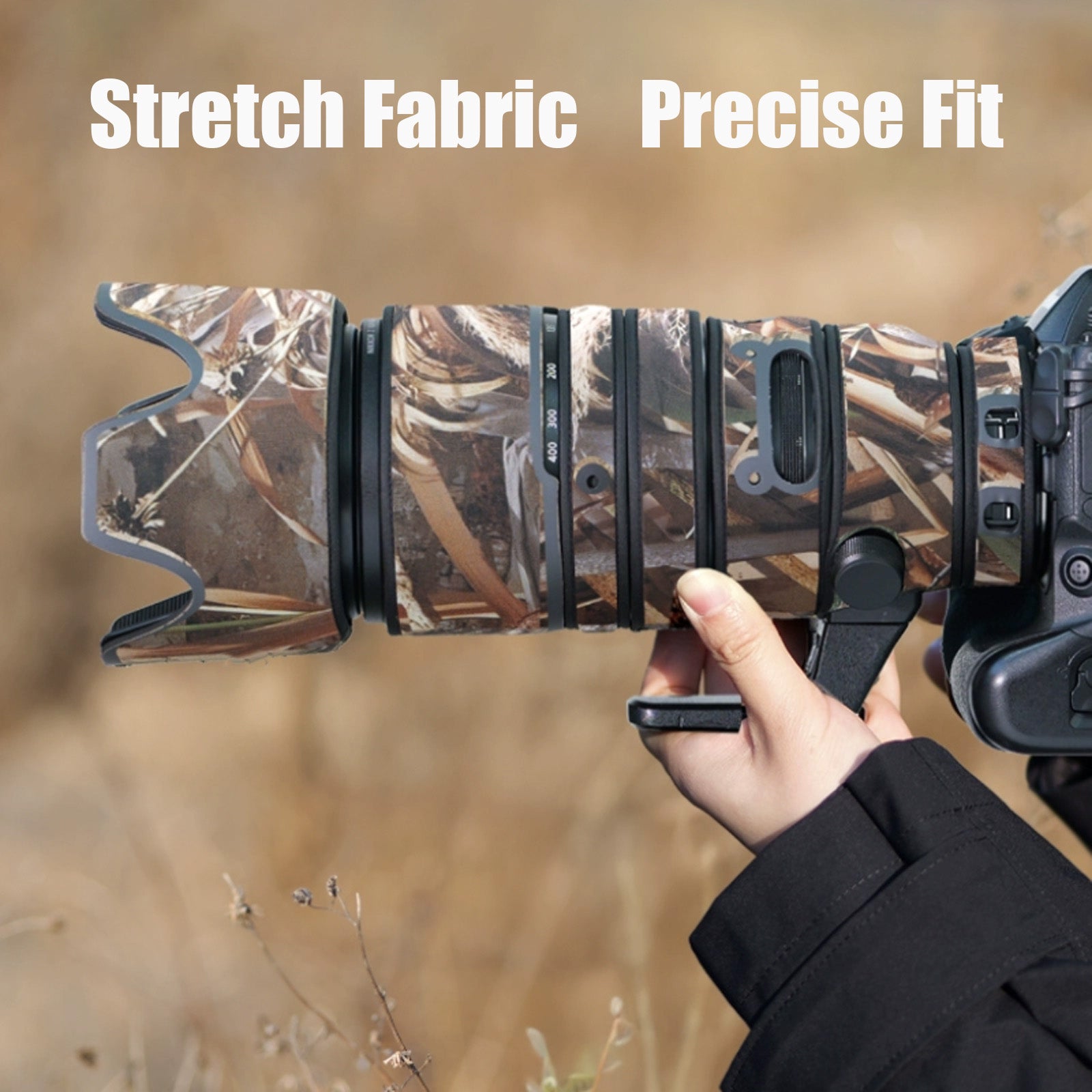 Lens Cover for Nikon Z 100-400mm F/4.5-5.6 VR S Camouflage Camera Lens Protection Sleeve Waterproof Rain Cover